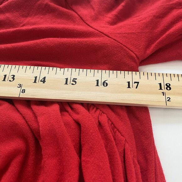 Anthropologie Eri + Ali Top XS Red Long Sleeve Button Back Peasant Boho Colorful - Picture 3 of 7